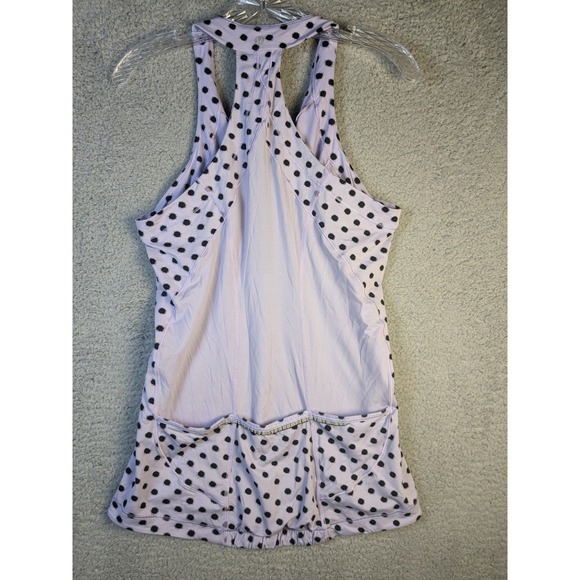 Lululemon 10 Womens Velo Vixen Sleeveless Jersey High Noon Dot Lilac / Black Top - Picture 7 of 16